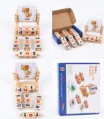 Wooden Word Cognitive Pairing Toy Set! Cognitive Skill Development (Hand-Eye Coordination) - Image 4