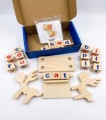 Wooden Word Cognitive Pairing Toy Set! Cognitive Skill Development (Hand-Eye Coordination) - Image 3